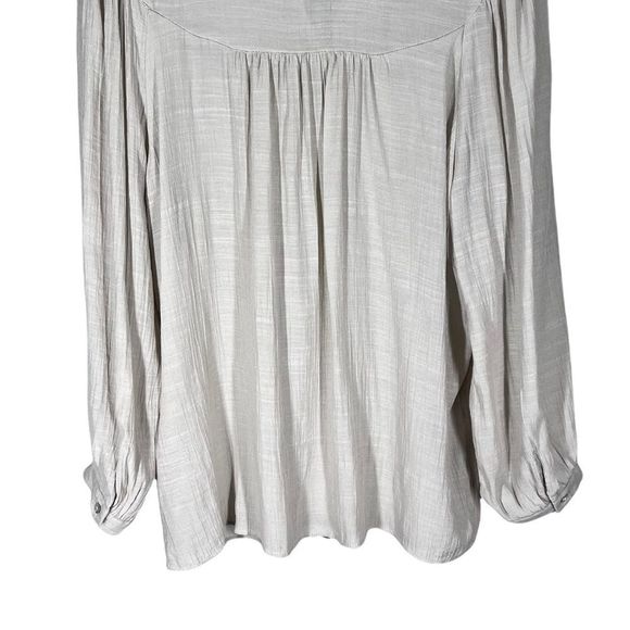 NANETTE Lepore Womens Sz M Smocked Button Up Blouse/Top Beige - Picture 4 of 6